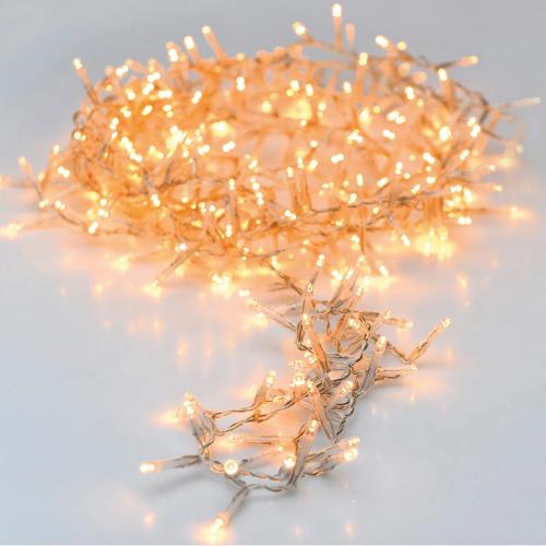 Grinalda Mini Light Branco Quente 120 Leds Fixos Cabo Transparente Ip44 12m