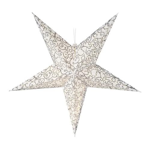 Estrela Branco Quente 10 Leds Corpo De Papel 60cm