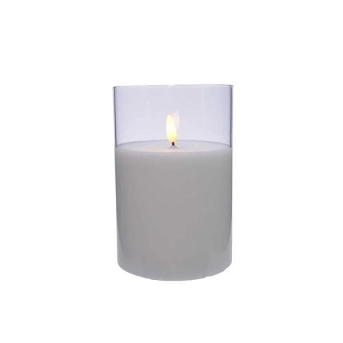 Vela LED em Copo de Vidro Ø10x15cm