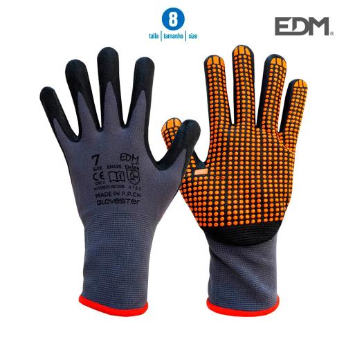 Luvas Suporte Nylon e Revestimento Antideslizante.