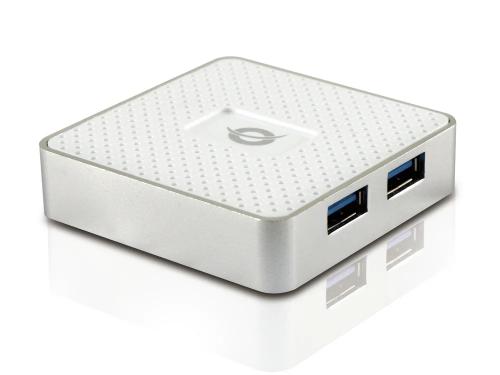 Hubbies 4 -Port Usb 3.0 Hub Con Adaptador de Pote.