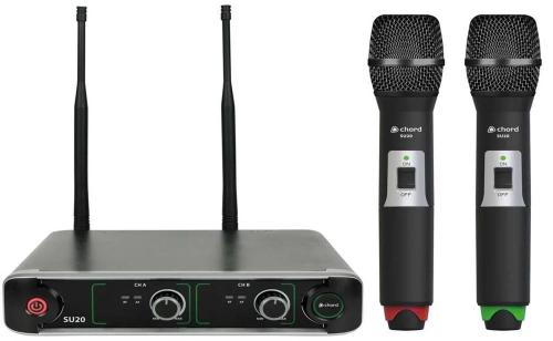 Su20 Dual Uhf Handheld Microphone Set Red + Green