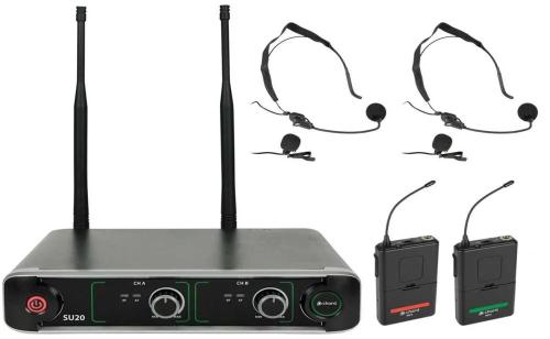 Su20 Dual Uhf Beltpack Microphone Set Red + Green