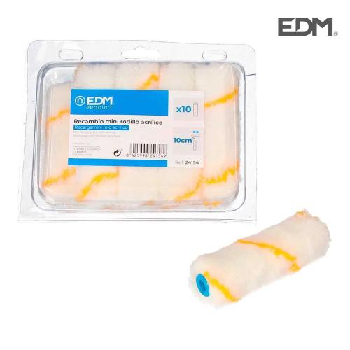 Substituição Mini Rolo Acrílico 110mm 10 Unid. Edm