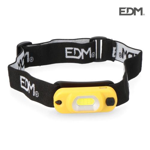 Lanterna de Cabeça Recarregável 1 LED Cob 1w 3.7v 250mah Edm