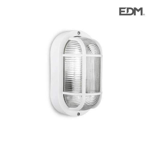 Aplique Olho de Boi Oval Ip54 Cor Branco 1xe27 40w 11,4x20,2x10cm Modelo Tarragona. Edm