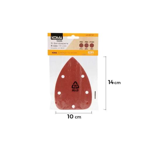 Set 5 Lixas para Lixadora 08707 Koma Tools Edm
