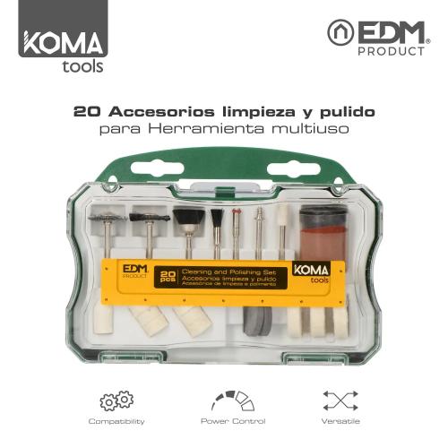 Set 20 Acessorios Koma Tools para 08709 Edm