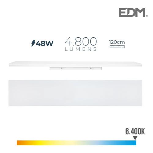 Armadura LED 48w 6400k Luz Fria 4800lm 12x120x4,5cm Edm