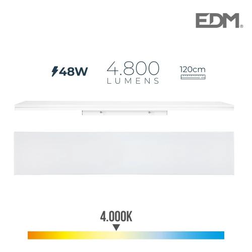 Armadura LED 48w 4000k Luz Dia 4800lm 12x120x4,5cm Edm