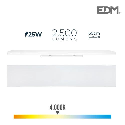 Armadura LED 25w 4000k Luz Dia 2500lm 12x60x4,5cm Edm