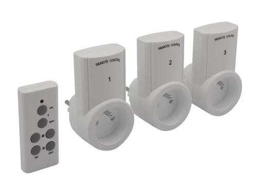 Conjunto de Controle Remoto para Tomadas (3 Tomadas + Controle Remoto)