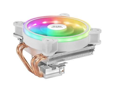 Cooler Mars Gaming Mcpu220 CPU Cooler, Argb 12cm Pwm Fan, 4x Heatpipe, 140w, White