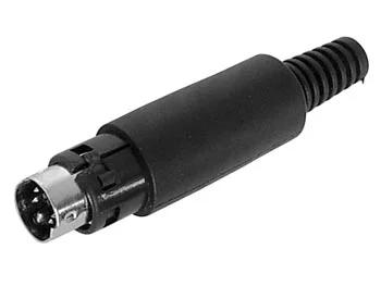 Male 4p Mini-Din Plug - Black
