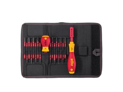 Wiha Screwdriver And Bit Set Slimvario® Screwdriver Assorted 18-Pcs. In Bag (41231)