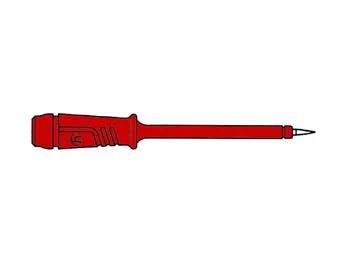 Insulated Test Probe 4mm With Slender Stainless Steel Tip / Red (Prüf 2)