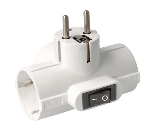 Adaptador Tomada C/ Interruptor E 3 Saídas Schuko