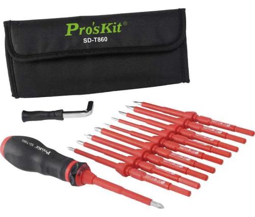 Kit de Chave de Fenda Isolada Com Torque Ajustável