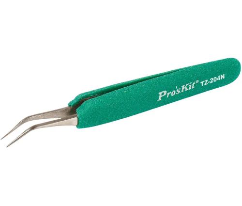 Pinça de Ponta Curva de Precisão Antiestática