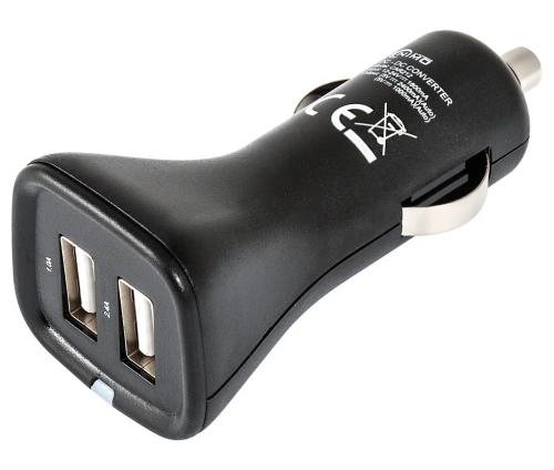 Carregador 12 / 24vdc / Usb 5vdc-2400ma + 1000ma