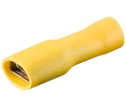Terminal Fastón Hembra Aislado Amarillo