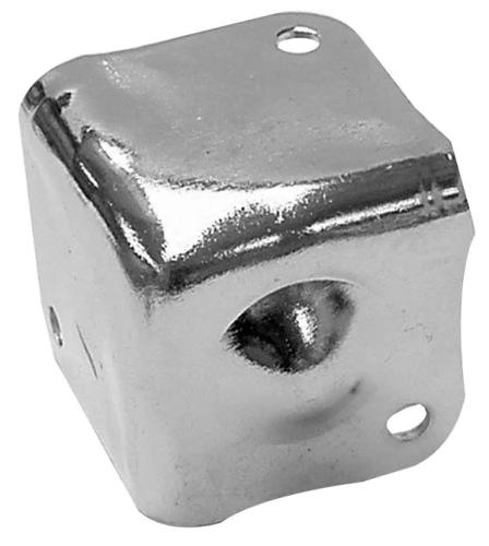 Speaker Cabinet Corner With Stud, White Metal, 38 X 38mm X 90°