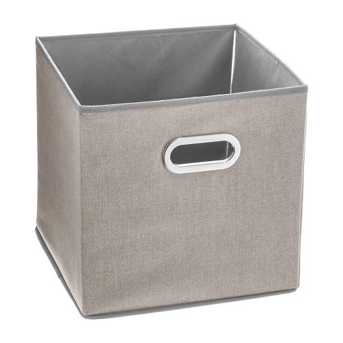Caixa de Organização Cor Bege para Estante 31x31cm
