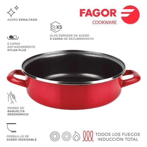 Panela de Assar Bolo Optimax 24cm Vermelha Aço A.