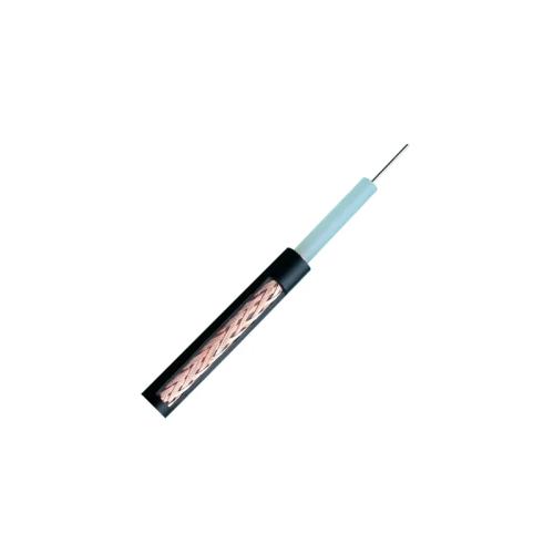 Cabo Coaxial Rg59 - Vídeo - Bobine de 100 Metros - Revestimento Cor Negra - Diâmetro Exterior 6.0 Mm