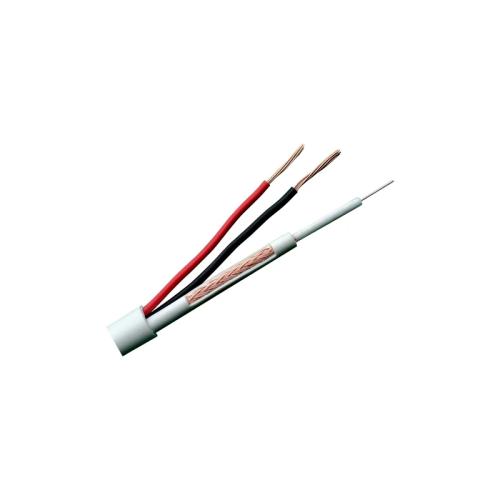 Bobine Cabo Micro RG59 + Alimentação 100m Branco