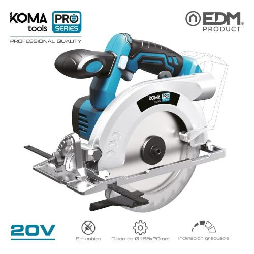 Serra Circular 20v (Não Incluindo Bateria e Carregador) 30,1x21,5cm Koma Tools Pro Series Battery