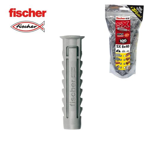 Big Pack Buchas Fischer Sx 8x40 100+20 Gratis