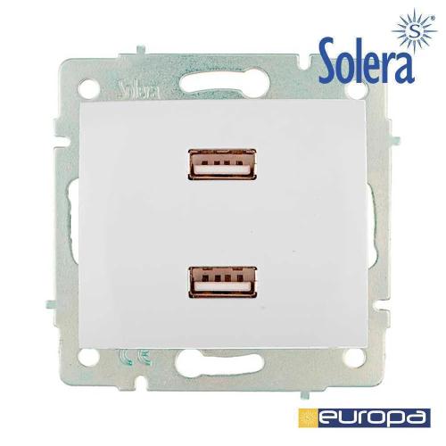 Carregador Duplo Usb 230v 5v 4200ma Branco De Emb.