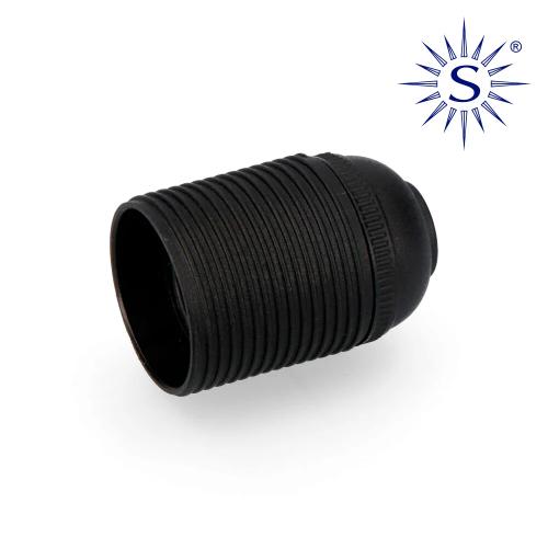 Casquilho Rosca E-27 Preto