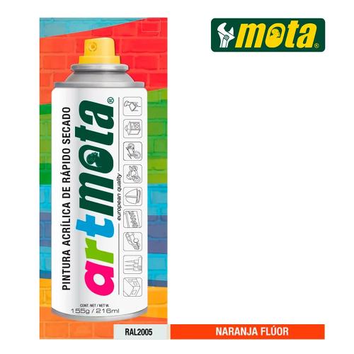 Spray Laranja Fluorescente Ral2005 216ml Mota La61