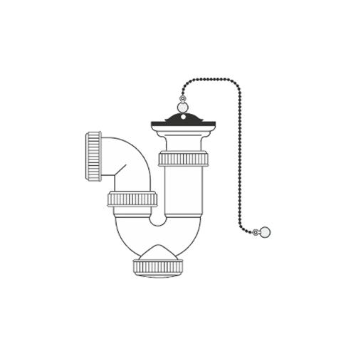 Sifão Curvo Extensivel 1'1/2' Com Corrente E Tampa