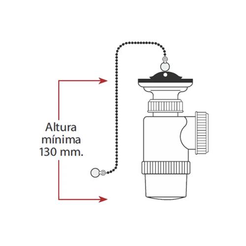 Mini Sifão Garrafa Extensível V70 Com Corrente E T