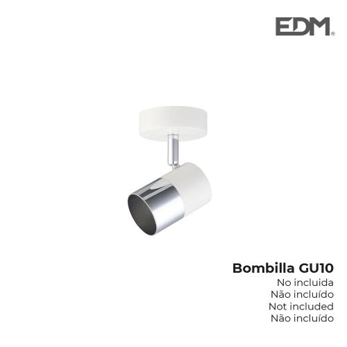 Foco 1 Lampada Branco Osso + Prata Moon Edm