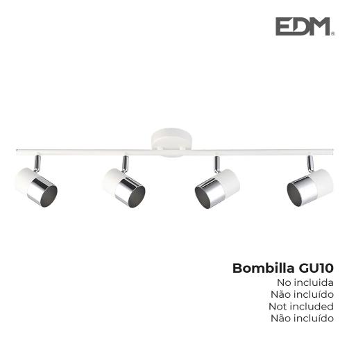 Foco 4 Lampadas Branco Osso + Prata Moon Edm