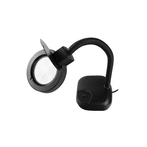 Candeeiro De Mesa Lupa Preto Tubo Circular 12w Edm