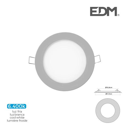Mini Downlight Led Edm 6W 320 Lumen Redondo 12Cm 6
