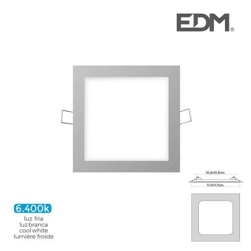Mini Downlight LED Edm 6w 320 Lumen Quadrado 12c.