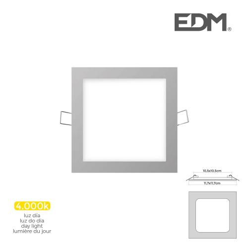Mini Downlight LED Edm 6w 320 Lumen Quadrado 12cm.