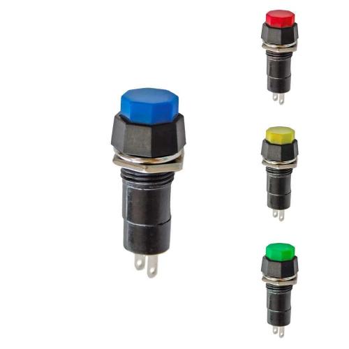 Pulsador Base Hexagonal 1A 250V Cores Sortidas