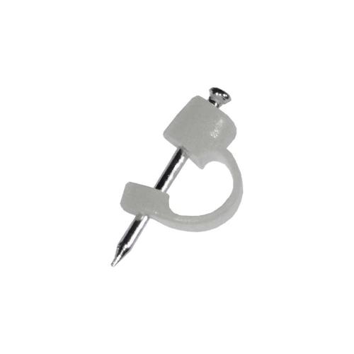 Abraçadeira Com Prego Para Cabo Coaxial Tv Transpa