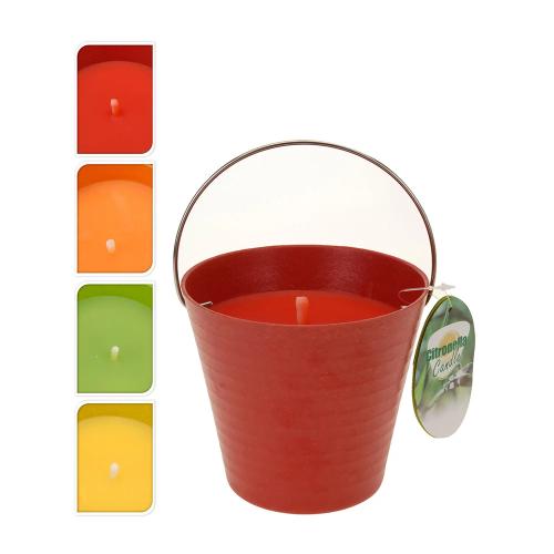 Vela Citronela 230gr Cubo Metálico Cores Sortidas
