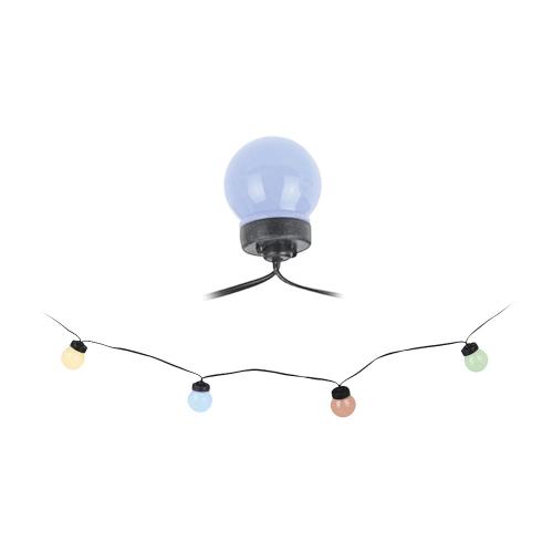 Grinalda Multicor Fixo (Cores Suaves) 20 Leds com Lâmpada Esféricas Ip44 12,5m
