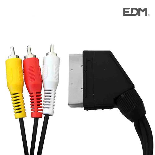Scart Macho a 3rca Salida 1,5m