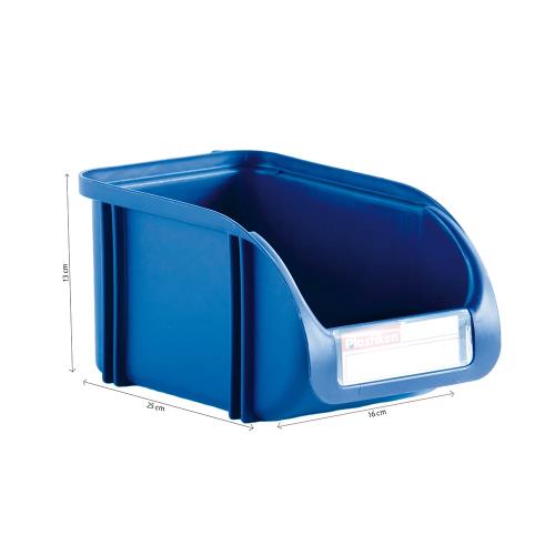 Caixa Contentora Empilhável 16cm Titanium Azul