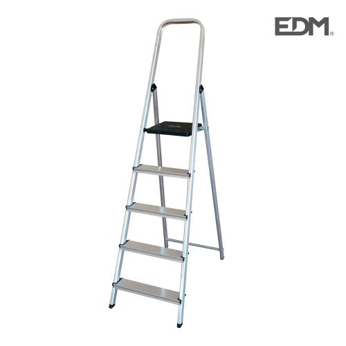 Escadote Doméstico Alumíno 5 Degraus Edm